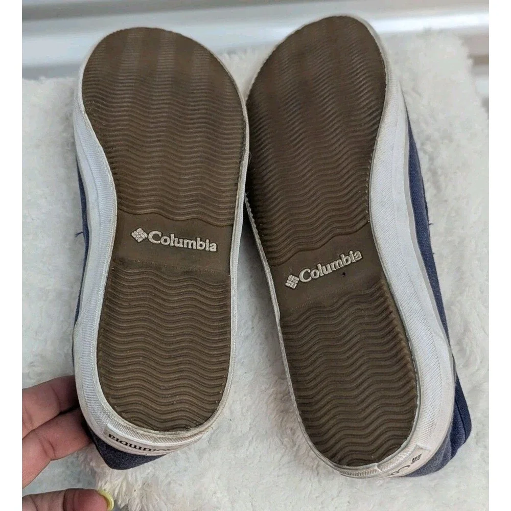 Minimalist Coastal Nautical Columbia 8 Weathered Blue Crankbait Slip On Flats